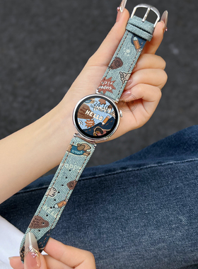 适用小米watchs4sport手表带牛仔智能手表链xiaomi watchs3真皮腕带配件s2手环s4高级感color2运动版watch5