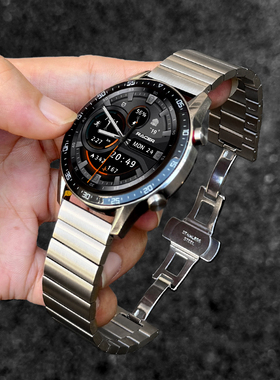 适用华为gt5/6手表带金属不锈钢带gt5pro新款专用watch5智能运动腕表带watchgt4男士高级感3男款系列夏天男表