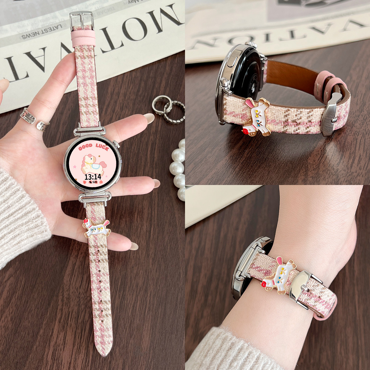 适用小米watchs4手表带创意毛呢xiaomi watch 5新款皮质智能运动watchs4sport手表链3腕带41mm专用高级感女生,智能设备,智能手表手环表带/腕带,淘宝优惠券,粉丝福利购,淘宝优惠卷