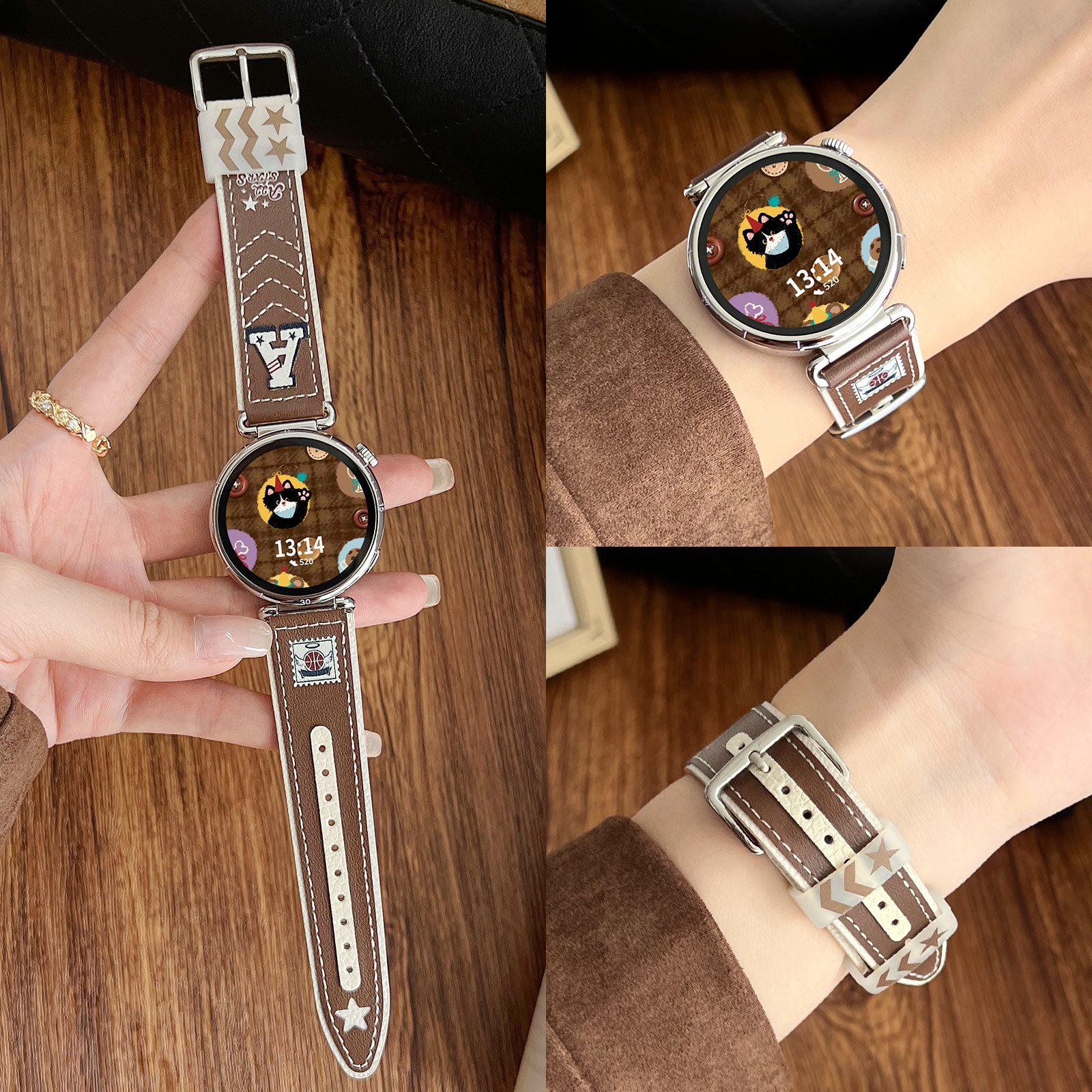 学长家创意美式真皮学院风表带女