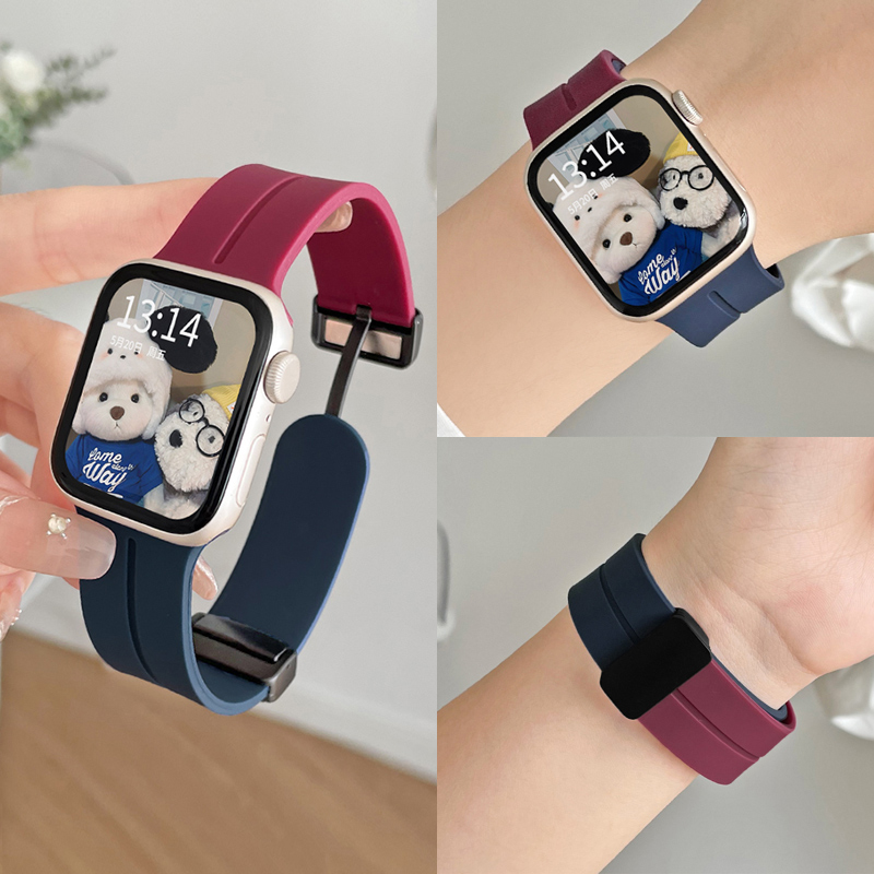 学长家适用applewatch拼色表带