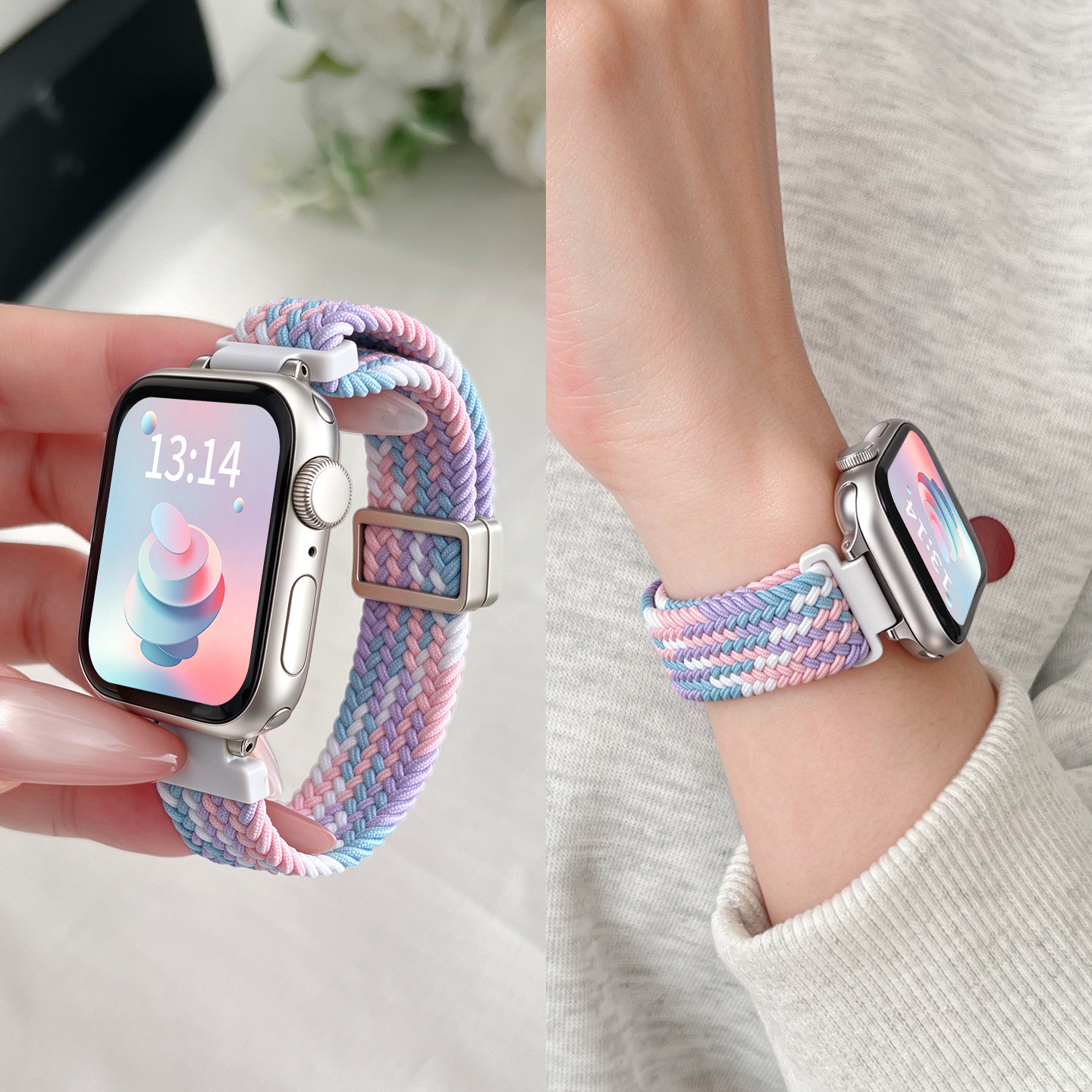 适用小米手环10pro陶瓷版手表带9代高级感女生8磁吸腕带watch6高颜值搭配编织表链红米redmiwatch5女款专用4