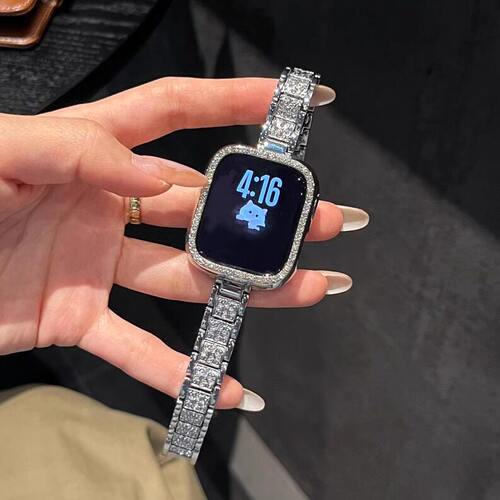 适用小米手环10/9pro手表带女生金属8腕带的表链条redmiwatch6红米智能运动5高颜值透气watch4高级感满钻专用