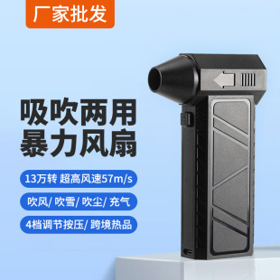 跨境S7暴力手持风扇高速涡轮无叶风扇迷你大功率车载两用吸吹风机