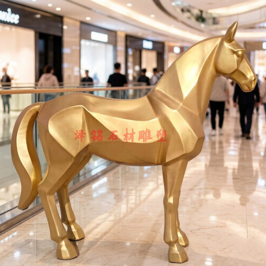 2026新年卡通马切面马玻璃钢雕塑春节商场网红打卡吉祥物装饰摆件