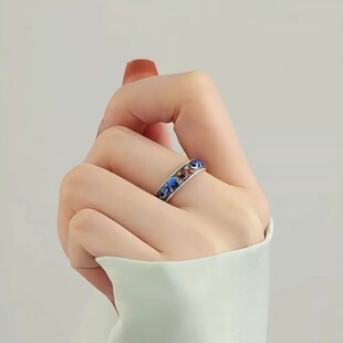 复古925纯银景泰蓝吉象戒指民族风女滴胶彩釉可调节个性指环戒指