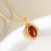 天然南红玛瑙无事牌吊坠S925银磨砂镶嵌优质满色满肉南红吊坠项链