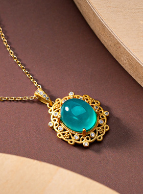 原石蓝色水晶小众淑女风