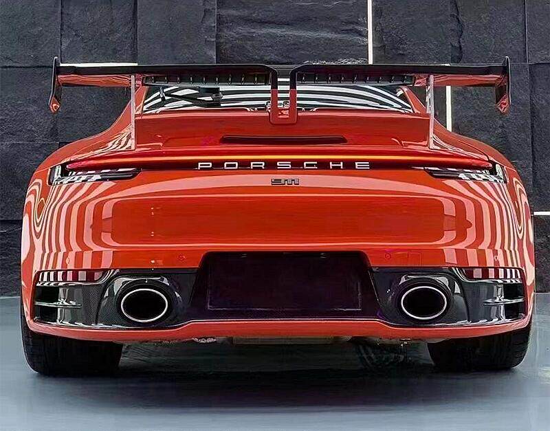 适用于新款保时捷992 911改装干碳纤维后唇替换后扰流小包围套件