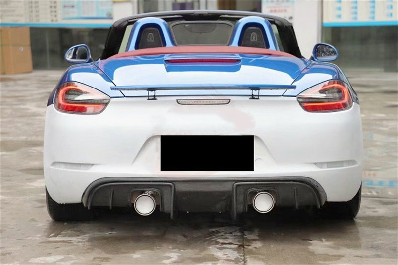 适用于保时捷卡曼博克斯特改装gt4半碳纤维后杠后扰流大包围前杠