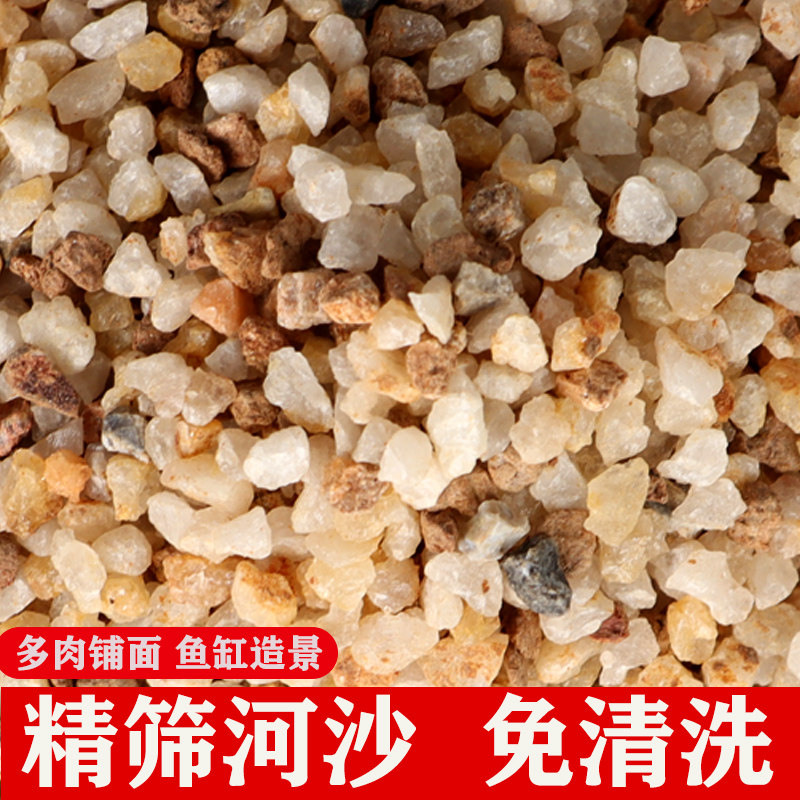 天然水晶沙粗河沙子花用植物多肉颗粒土铺面石透气细砂鱼缸底沙