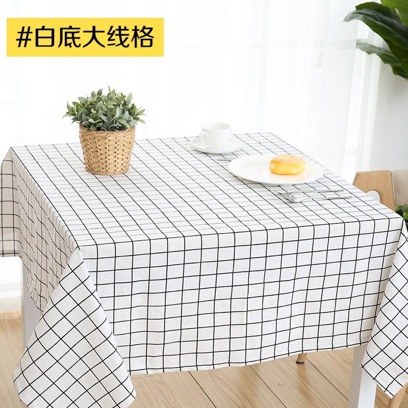 艺格子桌布布艺田园餐小台布桌e清新长方形简约现代茶盖几巾