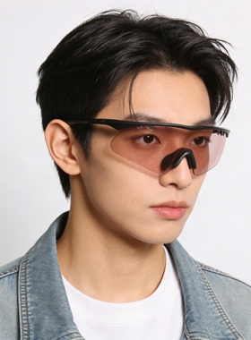 无框运动风格防滑太阳眼镜UV400防紫外线环绕设计户外平光镜墨镜