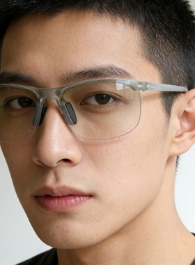 无框运动风格防滑鼻托太阳眼镜UV400防紫外线辐射防晒超轻墨镜