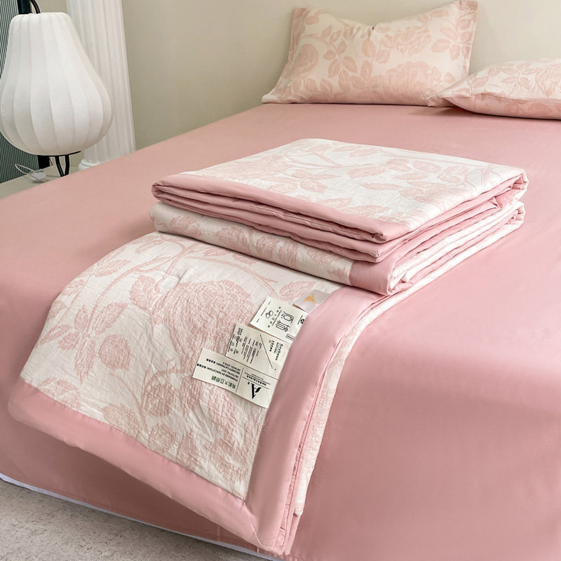 自然醒A类全棉双层纱大豆纤维夏被纯棉夏凉被四件套可机洗空调被