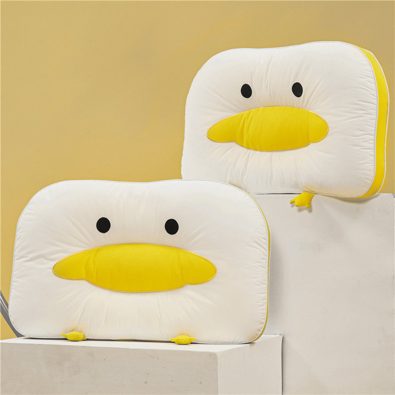 自然醒卡通儿童全棉枕头纯棉家用48x74整头一对学生护颈枕芯睡觉