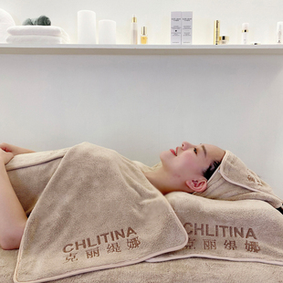 美容院专用定制logo包头巾毛巾浴巾枕巾三件套皮肤管理不掉毛浴裙