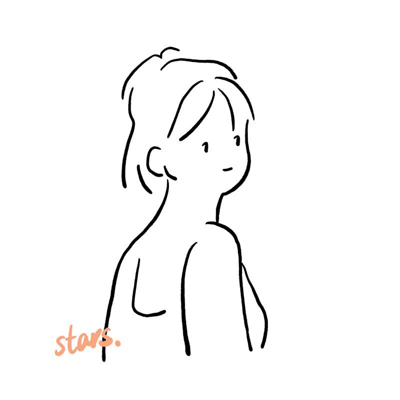 简约手绘插画ins极简风w头像人物线条设计简笔画真人照片定制