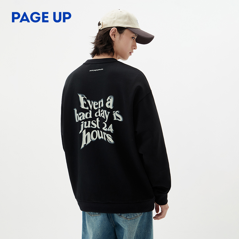 pageup春夏薄款小众圆领卫衣