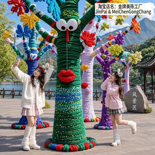 冬季户外毛衣树景观美陈定制