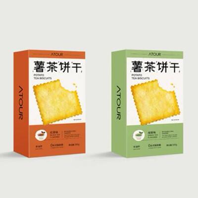新货亚朵薯茶饼干零食小