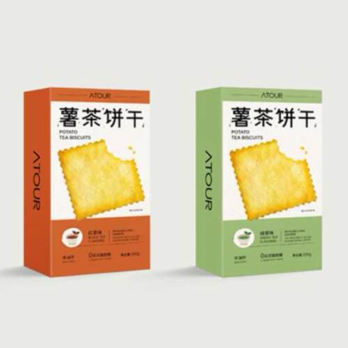 新货亚朵薯茶饼干零食小