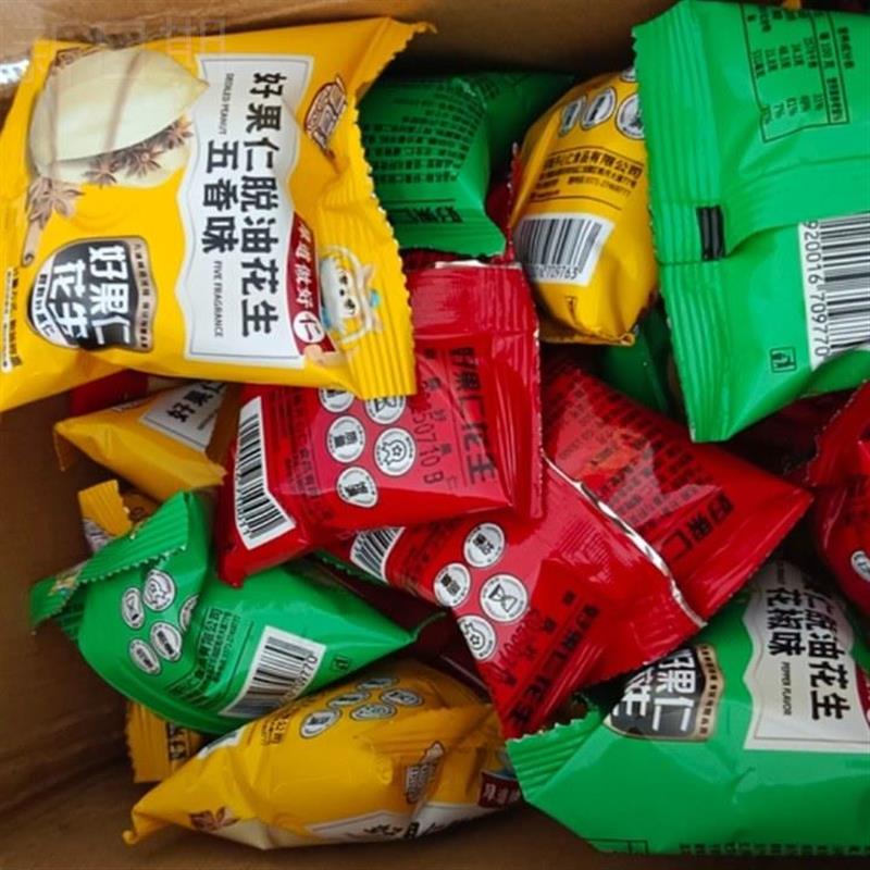 厚道仁脱油花生开袋即食麻辣下酒菜五香脱油花生米独立X小包装零