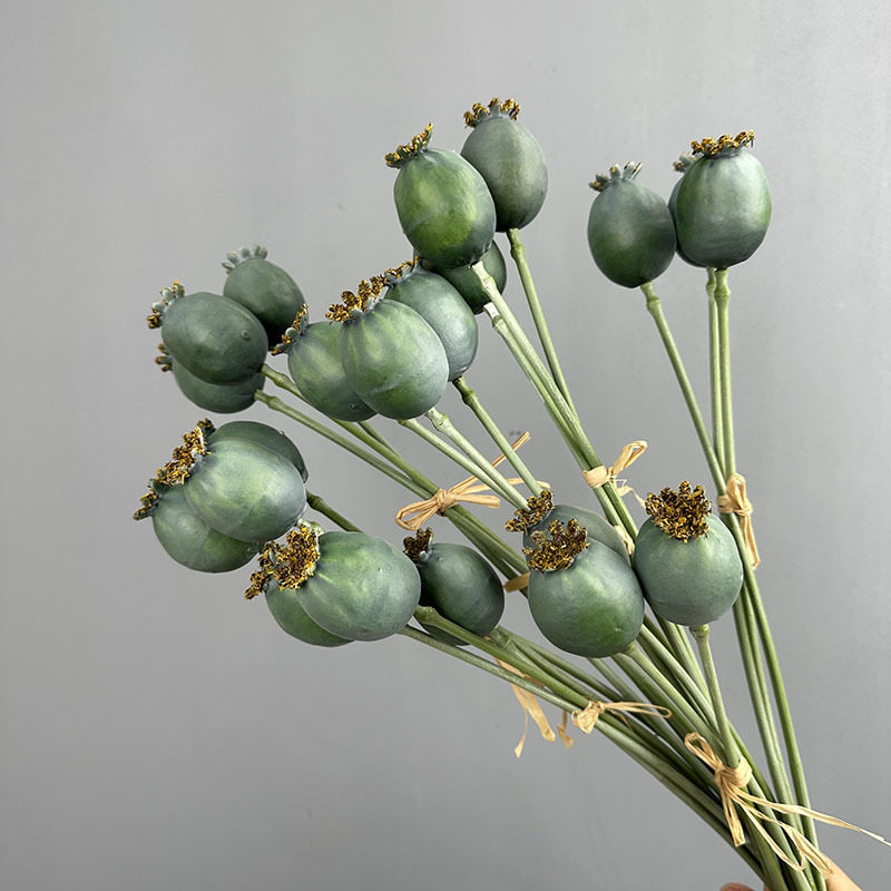 仿真绿植 罂粟果 复古田园僵尸果实家居装饰拍摄影道具假果浆果实