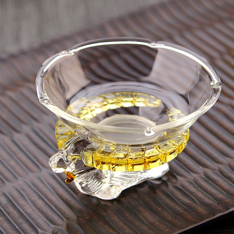 玻璃茶滤网茶漏带托架滤茶器套装功夫茶道茶具配件 羊角过漏网图片