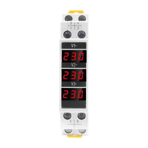 SDM010 模数化导轨式交流三相数显电压表电子电工仪表 AC80-500V