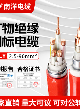 矿物质电缆BTLY柔性绝缘NG-A防火电缆4芯5芯6 10 16 25 35 50平方