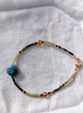 弥亦「清冷」原创手工捷克珠串珠手链清冷感古董珠手串小众饰品