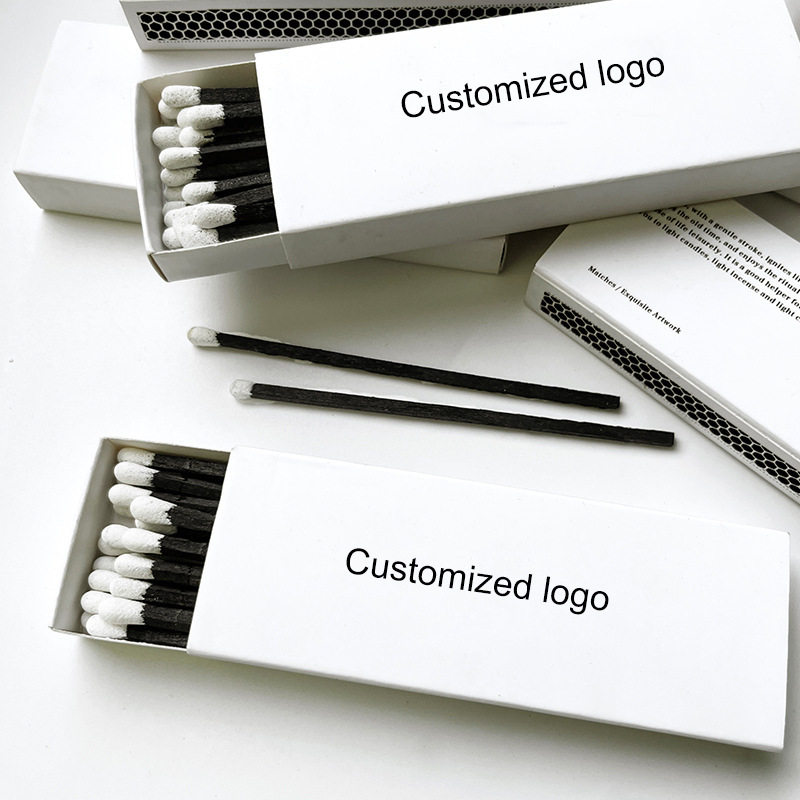 可定制火柴现货库存火柴出口品质原创黑杆白头白盒蜡烛长火柴盒装