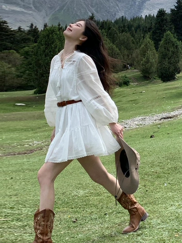 Белый осенний лонгслив, осеннее платье, мини-юбка, французский стиль, подходит для подростков