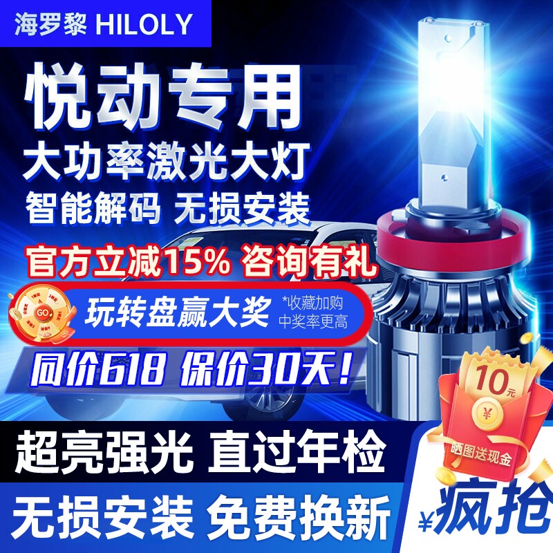 【超亮聚光】现代悦动led大灯