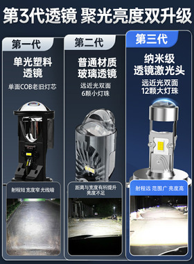 21长安本奔星前大灯改装Led远光灯和远光灯集成H4激光镜头汽车灯