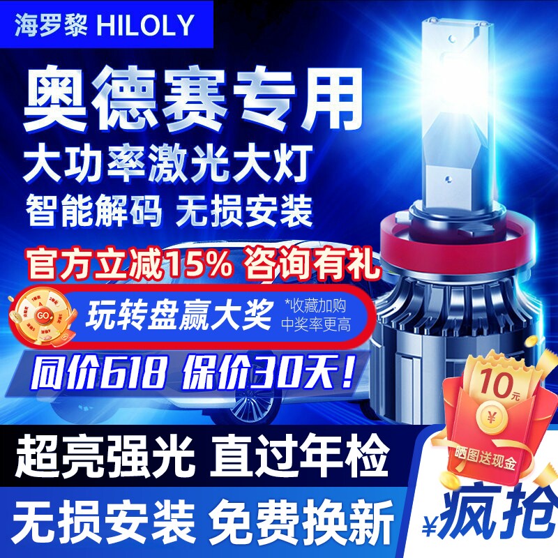 适用04-19款本田奥德赛led车灯大灯专用远光近光改装超亮汽车灯泡