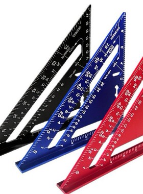 跨境木工三角尺铝合金木工直角尺7inch英/公制90度角尺多功能加厚