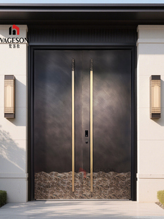 别墅大门双开门铸铝对开农村自建房入户子母进户中式庭院楼门定制