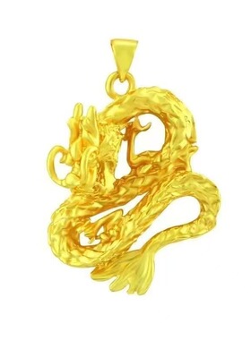 玉暖金龙吊坠男女同款
