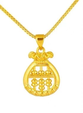 金色水波链福袋算盘项链