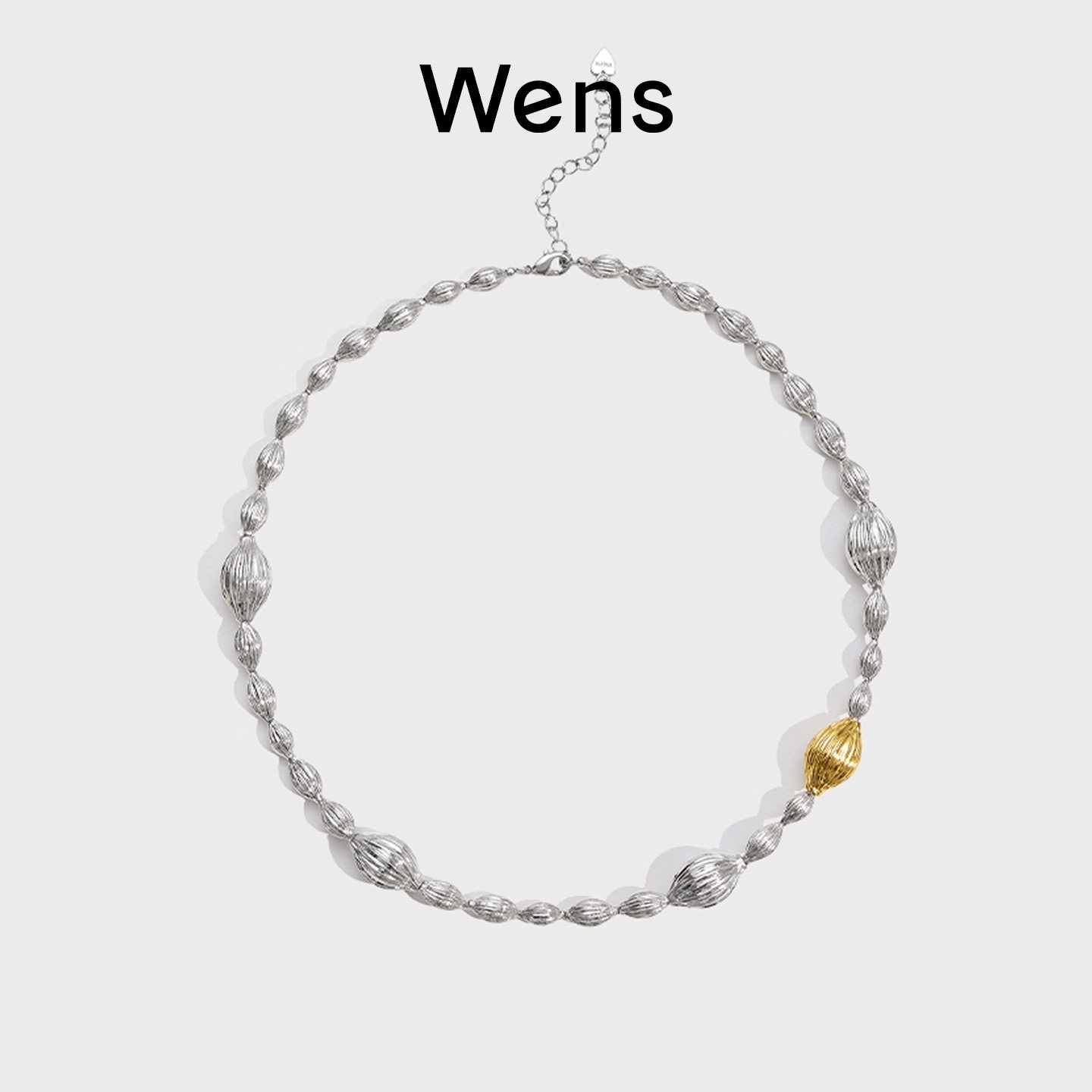Wens植物系列金银种子金属串珠项链女原创高级感小众设计师锁骨链