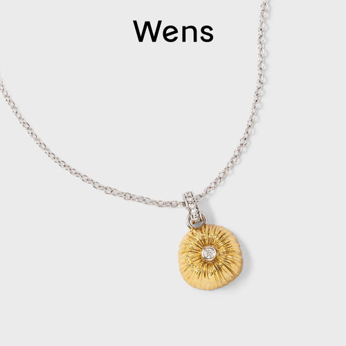 Wens花火烟花短项链女银色百搭