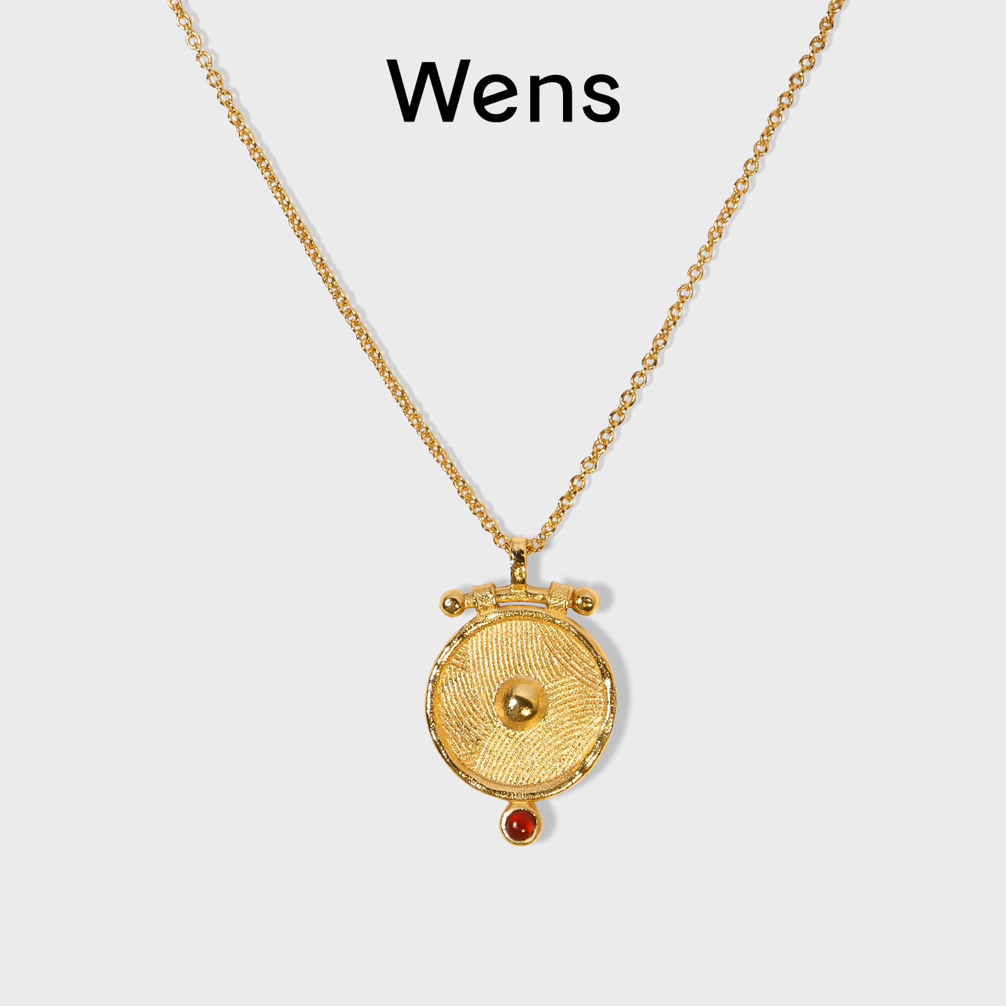Wens编织系列纹理感金币镶石项链女原创小众可叠戴金银双色高级感