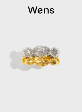 wens女铜镀金植物种子戒指