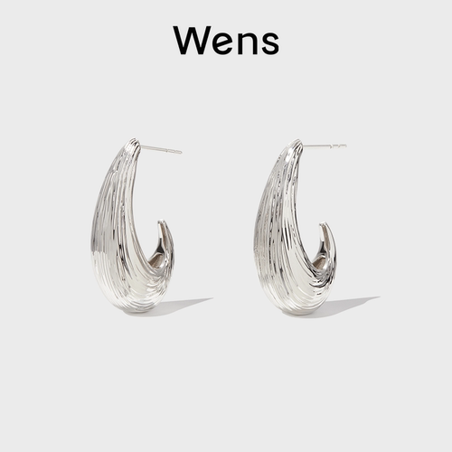 Wens植物铜镀金女种子造型耳环