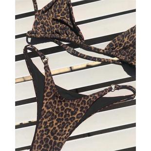 Bikini Set Thong Women Two Brazilian Swimsuit Pieces Leopard