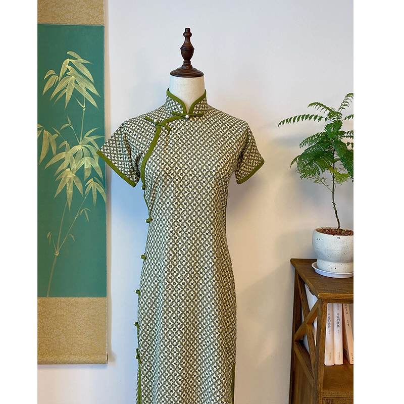 故双栖古法平裁旗袍女高级感长款