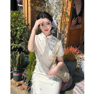 故双栖【清风明月】新中式绝美旗袍女夏季改良年轻款日常可穿素雅
