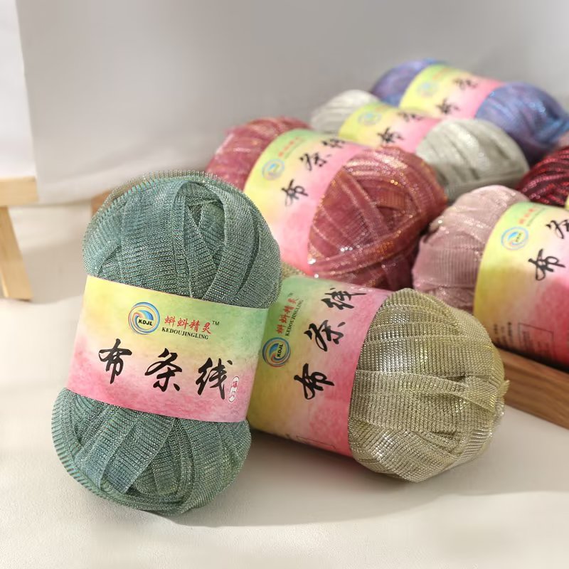 爆闪布条线包包丝巾手工编织
